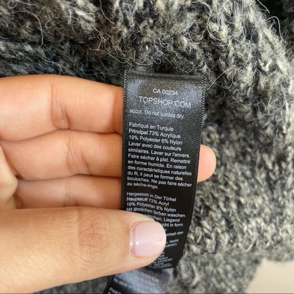NWT Topshop Charcoal Cable Knit Sweater - Picture 10 of 13